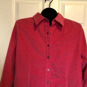 Talbots Pink Velveteen Light Corduroy Shirt